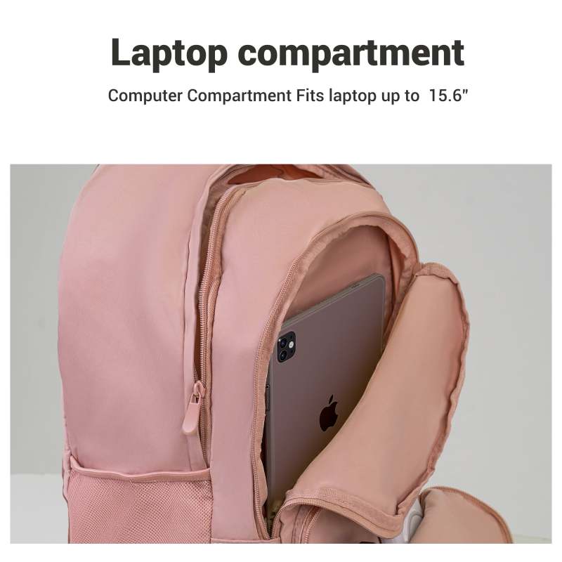 Travelhouse Travel Backpack Laptop Business 18 Inch Business Anti Theft Slim Sturdy College School Computer Bag.Pink