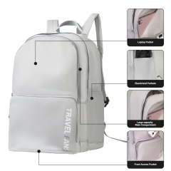 Travelhouse Travel Backpack Laptop Business 18 Inch Business Anti Theft Slim Sturdy College School Computer Bag.White