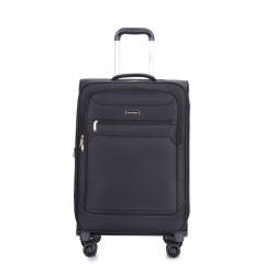 3-Piece Set (18/Travelbag /toiletry bag) ,Softshell Suitcase Spinner Wheels Terylene Polyester Luggage Sets Carry On Suitcase Luggage Lightweight Durable Suitcase BLACK