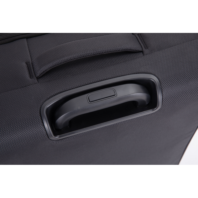 3-Piece Set (18/Travelbag /toiletry bag) ,Softshell Suitcase Spinner Wheels Terylene Polyester Luggage Sets Carry On Suitcase Luggage Lightweight Durable Suitcase BLACK