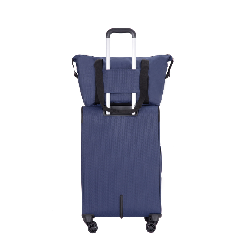 3-Piece Set (18/Travelbag /toiletry bag) ,Softshell Suitcase Spinner Wheels Terylene Polyester Luggage Sets Carry On Suitcase Luggage Lightweight Durable Suitcase BLUE