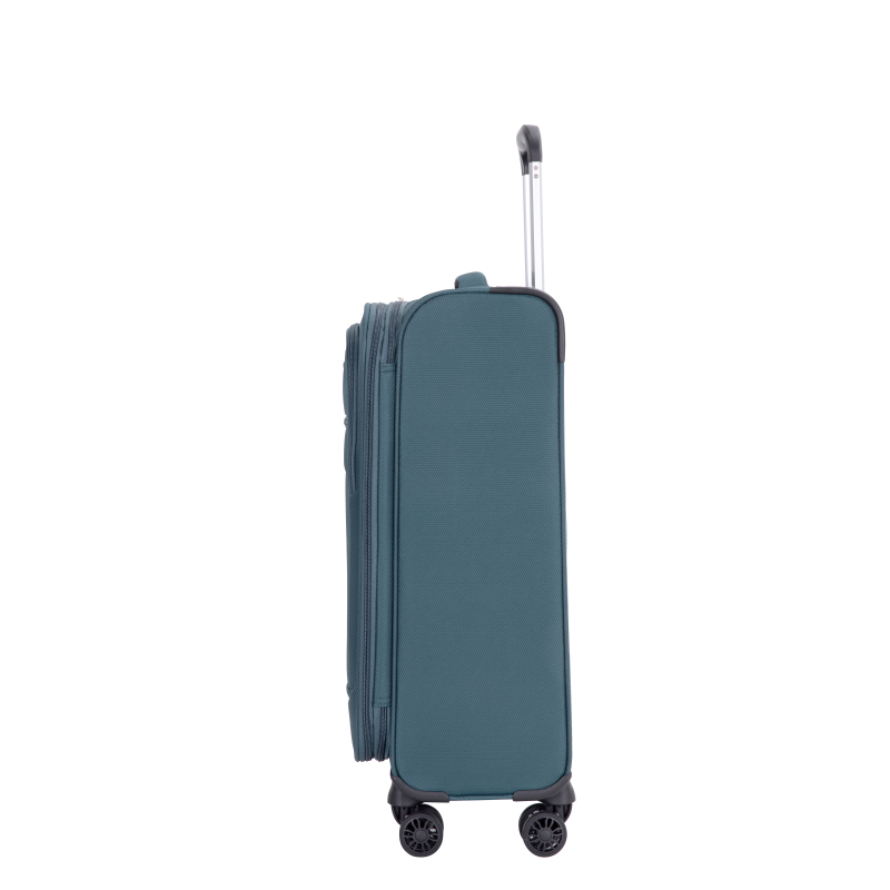 3-Piece Set (18/Travelbag /toiletry bag) ,Softshell Suitcase Spinner Wheels Terylene Polyester Luggage Sets Carry On Suitcase Luggage Lightweight Durable Suitcase DARK GREEN