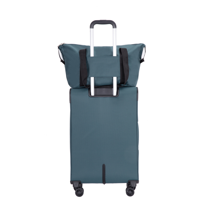 3-Piece Set (18/Travelbag /toiletry bag) ,Softshell Suitcase Spinner Wheels Terylene Polyester Luggage Sets Carry On Suitcase Luggage Lightweight Durable Suitcase DARK GREEN