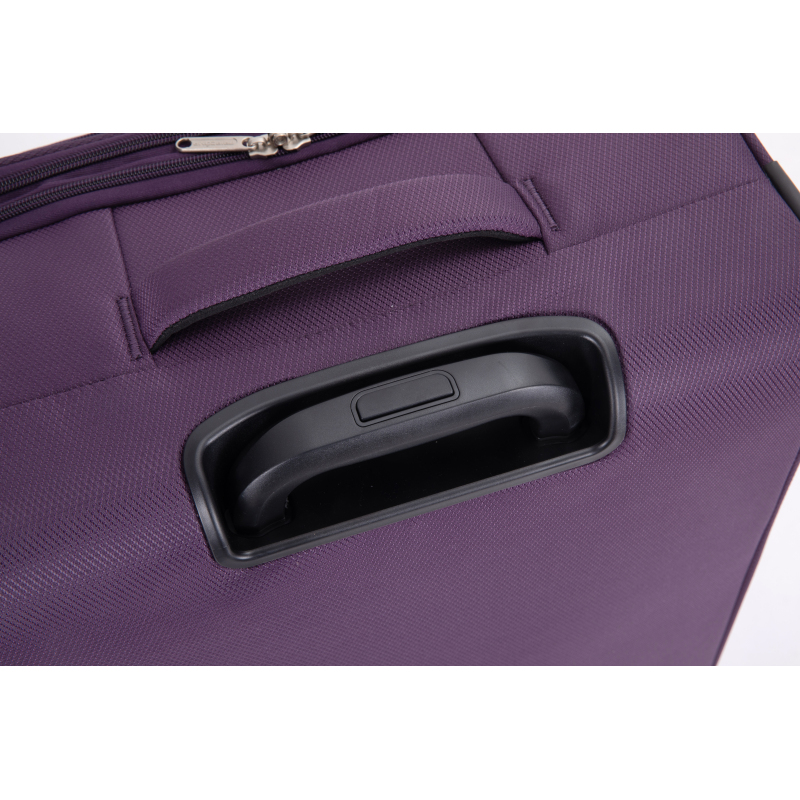 3-Piece Set (18/Travelbag /toiletry bag) ,Softshell Suitcase Spinner Wheels Terylene Polyester Luggage Sets Carry On Suitcase Luggage Lightweight Durable Suitcase PURPLE