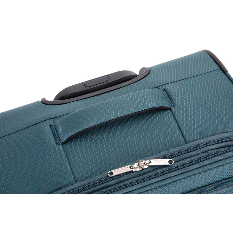 5-Piece Set (18/23/27/Travelbag /toiletry bag) ,Softshell Suitcase Spinner Wheels Terylene Polyester Luggage Sets Carry On Suitcase Luggage Lightweight Durable Suitcase DARK GREEN