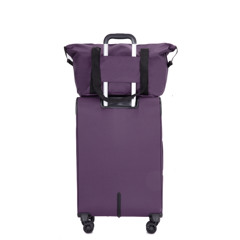5-Piece Set (18/23/27/Travelbag /toiletry bag) ,Softshell Suitcase Spinner Wheels Terylene Polyester Luggage Sets Carry On Suitcase Luggage Lightweight Durable Suitcase PURPLE