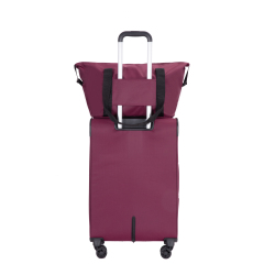 5-Piece Set (18/23/27/Travelbag /toiletry bag) ,Softshell Suitcase Spinner Wheels Terylene Polyester Luggage Sets Carry On Suitcase Luggage Lightweight Durable Suitcase WINE RED