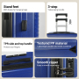 Luggage Sets 3 Piece with Spinner Wheel, Hardside TSA Suitcase Set with Travel Duffle Bag and 4 Packing Cube, Lightweight Travel Luggage for Men and Women, Blue