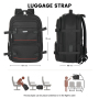 Smicure Travel carry on Backpack Laptop Business 19 Inch Business Anti Theft Slim Sturdy College School Computer Bag.Black