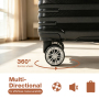 Smicure Carry On Luggage Sets 3 Piece with Spinner Wheel, Hardside Lightweight Business Suitcase with College Backpack and Travel Essentials, Black