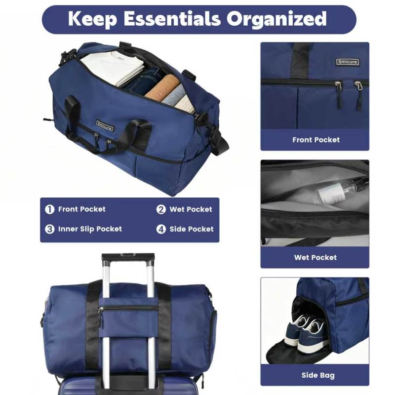 Luggage Sets 5 Piece with Duffel Bag, Hardside Suitcase Set with Spinner Wheel and TSA Lock, Lightweight Travel Luggage for Men and Women, Dark Blue