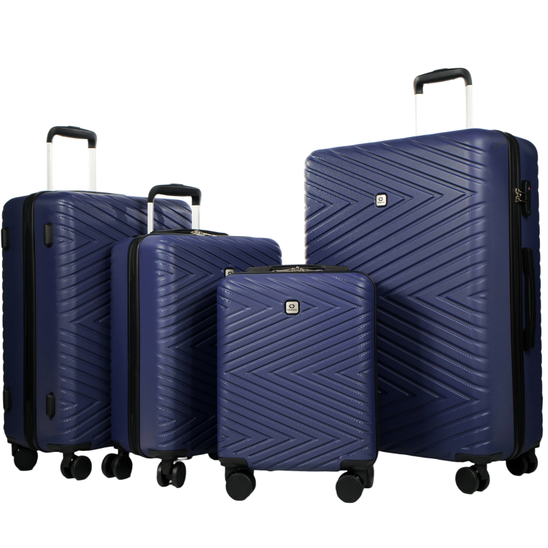 Travelhouse 4 Piece Hardshell Luggage Set Hardside Lightweight Suitcase with TSA Lock Spinner Wheels.(Dark green)