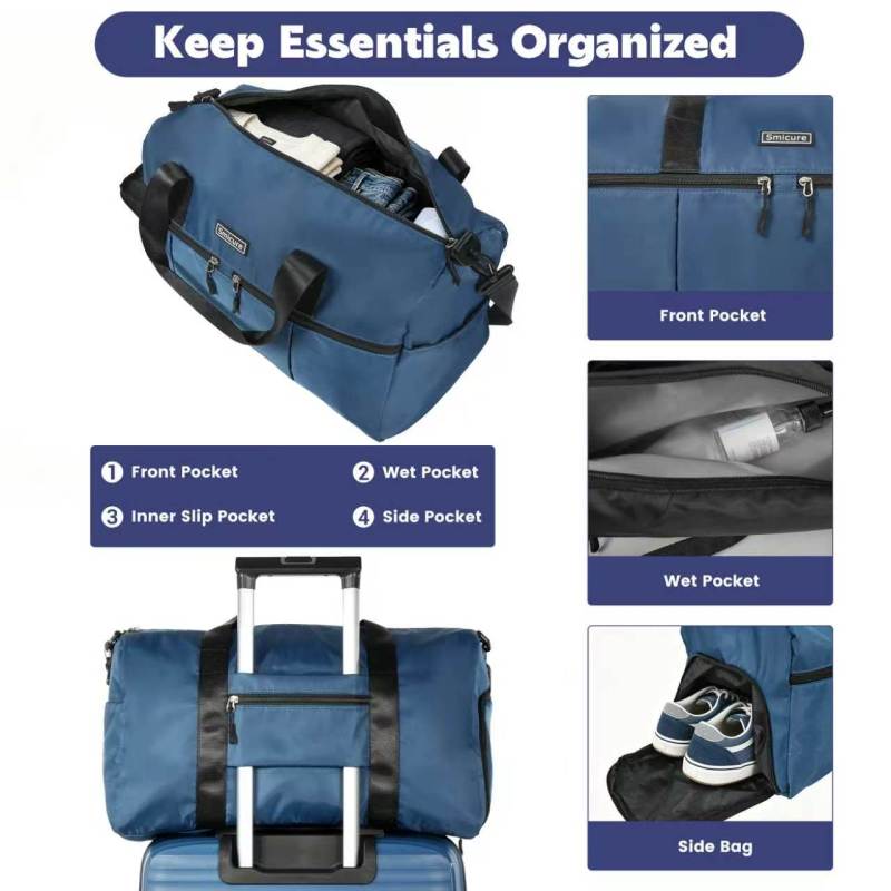 Luggage Sets 5 Piece with Duffel Bag, Hardside Suitcase Set with Spinner Wheel and TSA Lock, Lightweight Travel Luggage for Men and Women, Blue