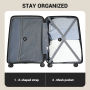 Luggage Sets 3 Piece with Spinner Wheel, Hardside TSA Suitcase Set with Travel Duffle Bag and 4 Packing Cube, Lightweight Travel Luggage for Men and Women, Black