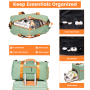 Hardside Luggage Sets 3 Piece, Hardshell Suitcase TSA Lock Spinner Wheel with Travel Duffle Bag and 4 Packing Cube.Green