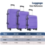 NiceTravel 8-Piece Hardside Luggage Set, Lightweight Suitcase with TSA Lock & Expandable Travel Tote Bag and Packing Cube, Purple