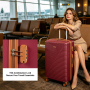 5-Piece Luggage Set, Hard Shell Suitcases with Spinner Wheels,TSA Lock,Travel Tote Bag & Cosmetic Pouch, Red