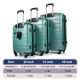 NiceTravel Luggage Set (20/24/28 inch),Hard-shell suitcase with Cup Holder(20"), Combination Locks & 360° Spinner Wheels, Green