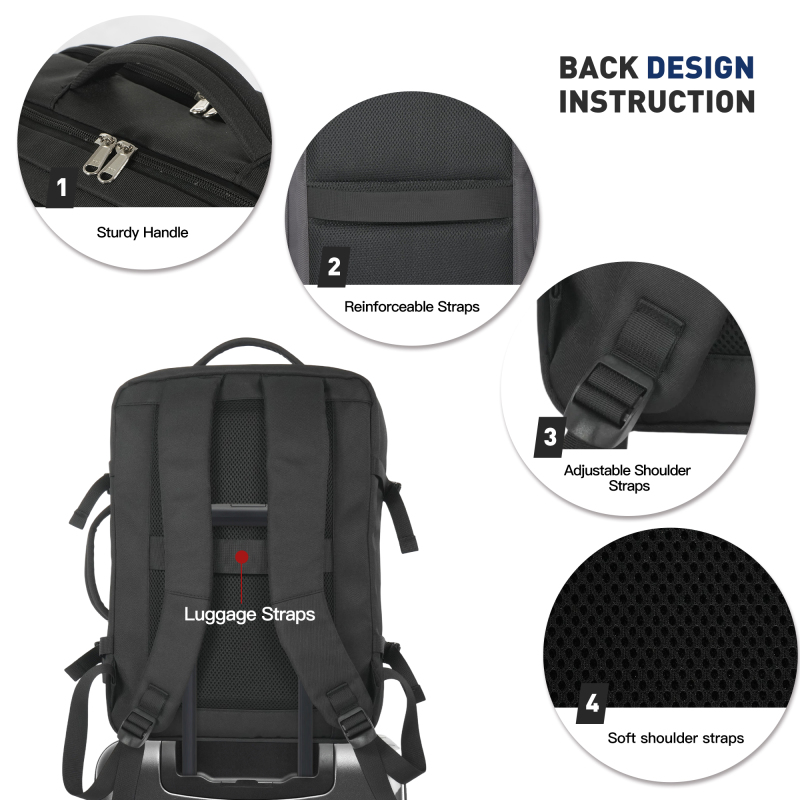 Travel carry on Backpack Laptop Business 17 Inch Business Slim Sturdy College School Computer Bag Gift for Men & Women.Black