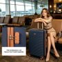 5-Piece Luggage Set, Hard Shell Suitcases with Spinner Wheels,TSA Lock,Travel Tote Bag & Cosmetic Pouch, Blue