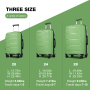 Travelhouse 3 Piece Hardshell Luggage Set Hardside Lightweight Suitcase with Lock Spinner Wheels and 2 Packing Cubes.(Green)