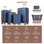 Smicure Hardside Luggage Sets 6 Piece, Hardshell Suitcase with TSA Lock Spinner Wheel and Travel Duffle Bag.（light Blue）