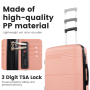 NiceTravel 8-Piece Hardside Luggage Set, Lightweight Suitcase with TSA Lock & Expandable Travel Tote Bag and Packing Cube, Pink