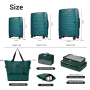 Luggage Sets 3 Piece with Spinner Wheel, Hardside TSA Suitcase Set with Travel Duffle Bag and 4 Packing Cube, Lightweight Travel Luggage for Men and Women, Green