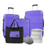 NiceTravel 8-Piece Hardside Luggage Set, Lightweight Suitcase with TSA Lock & Expandable Travel Tote Bag and Packing Cube, Purple