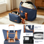 5-Piece Luggage Set, Hard Shell Suitcases with Spinner Wheels,TSA Lock,Travel Tote Bag & Cosmetic Pouch, Blue