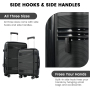 NiceTravel 8-Piece Hardside Luggage Set, Lightweight Suitcase with TSA Lock & Expandable Travel Tote Bag and Packing Cube, Black