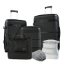 NiceTravel 8-Piece Hardside Luggage Set, Lightweight Suitcase with TSA Lock & Expandable Travel Tote Bag and Packing Cube, Black