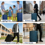 Luggage Sets 3 Piece with Spinner Wheel, Hardside TSA Suitcase Set with Travel Duffle Bag and 4 Packing Cube, Lightweight Travel Luggage for Men and Women, Black