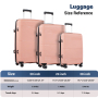 NiceTravel 8-Piece Hardside Luggage Set, Lightweight Suitcase with TSA Lock & Expandable Travel Tote Bag and Packing Cube, Pink