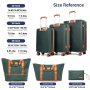 5-Piece Luggage Set, Hard Shell Suitcases with Spinner Wheels,TSA Lock,Travel Tote Bag & Cosmetic Pouch, Green