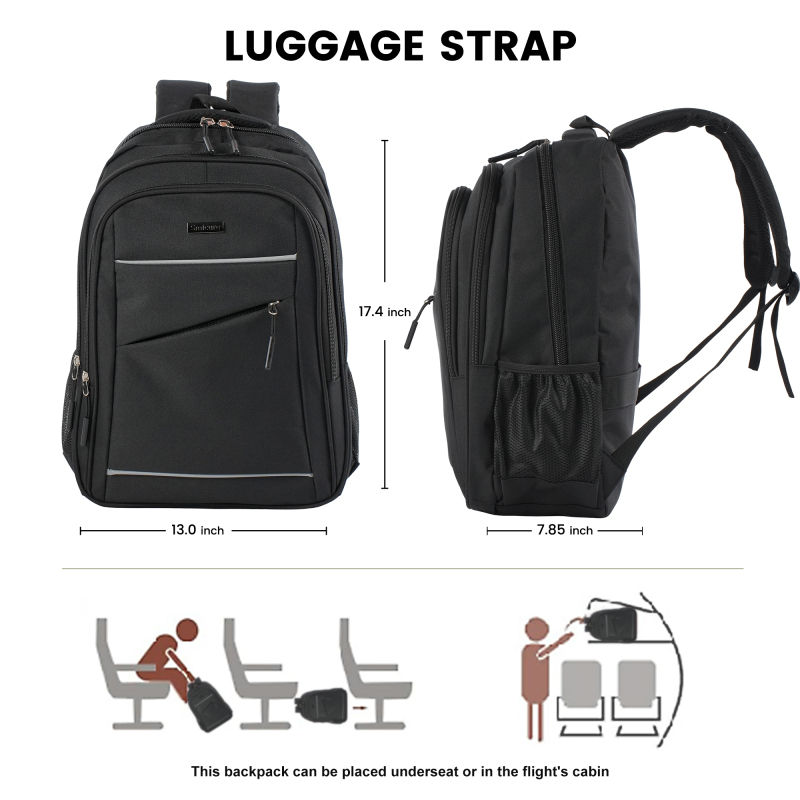 Travel carry on Backpack Business slim Sturdy Laptops Backpack, College School Computer Bag Gift for Men & Women Fits 15 Inch Notebook.Black