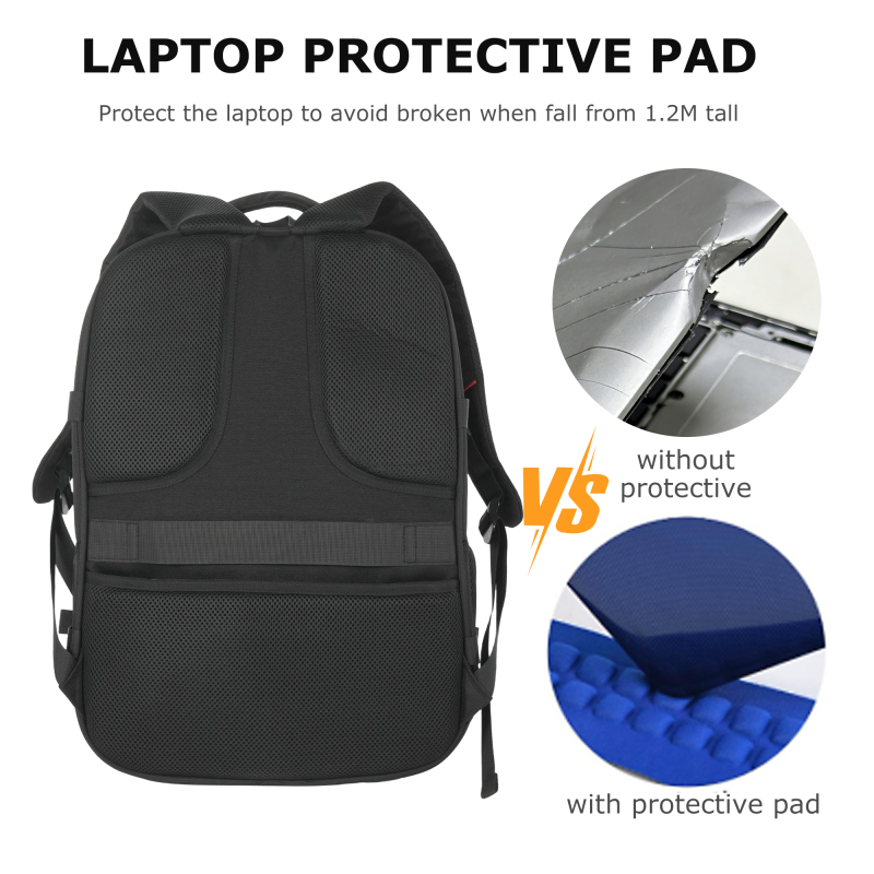 Smicure Travel carry on Backpack Laptop Business 19 Inch Business Anti Theft Slim Sturdy College School Computer Bag.Black