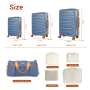 Hardside Luggage Sets 3 Piece, Hardshell Suitcase TSA Lock Spinner Wheel with Travel Duffle Bag and 4 Packing Cube.Blue