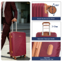 5-Piece Luggage Set, Hard Shell Suitcases with Spinner Wheels,TSA Lock,Travel Tote Bag & Cosmetic Pouch, Red