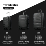Travelhouse 3 Piece Hardshell Luggage Set Hardside Lightweight Suitcase with Lock Spinner Wheels and 2 Packing Cubes.(Black)