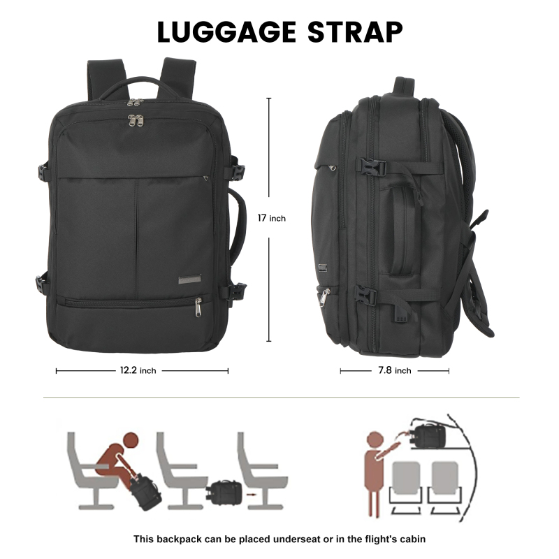 Travel carry on Backpack Laptop Business 17 Inch Business Slim Sturdy College School Computer Bag Gift for Men & Women.Black