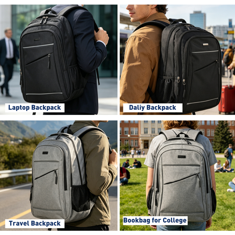Travel carry on Backpack Business slim Sturdy Laptops Backpack, College School Computer Bag Gift for Men & Women Fits 15 Inch Notebook.Black