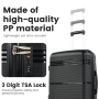 NiceTravel 8-Piece Hardside Luggage Set, Lightweight Suitcase with TSA Lock & Expandable Travel Tote Bag and Packing Cube, Black