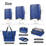 Luggage Sets 3 Piece with Spinner Wheel, Hardside TSA Suitcase Set with Travel Duffle Bag and 4 Packing Cube, Lightweight Travel Luggage for Men and Women, Blue
