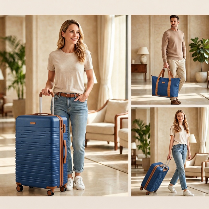 Smicure Hardside Luggage Sets 6 Piece, Hardshell Suitcase with TSA Lock Spinner Wheel and Travel Duffle Bag.（light Blue）