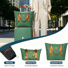 Travelhouse 3-Piece Hardside Spinner Carry on Luggage Set with TSA Lock and Travel Bag,Green