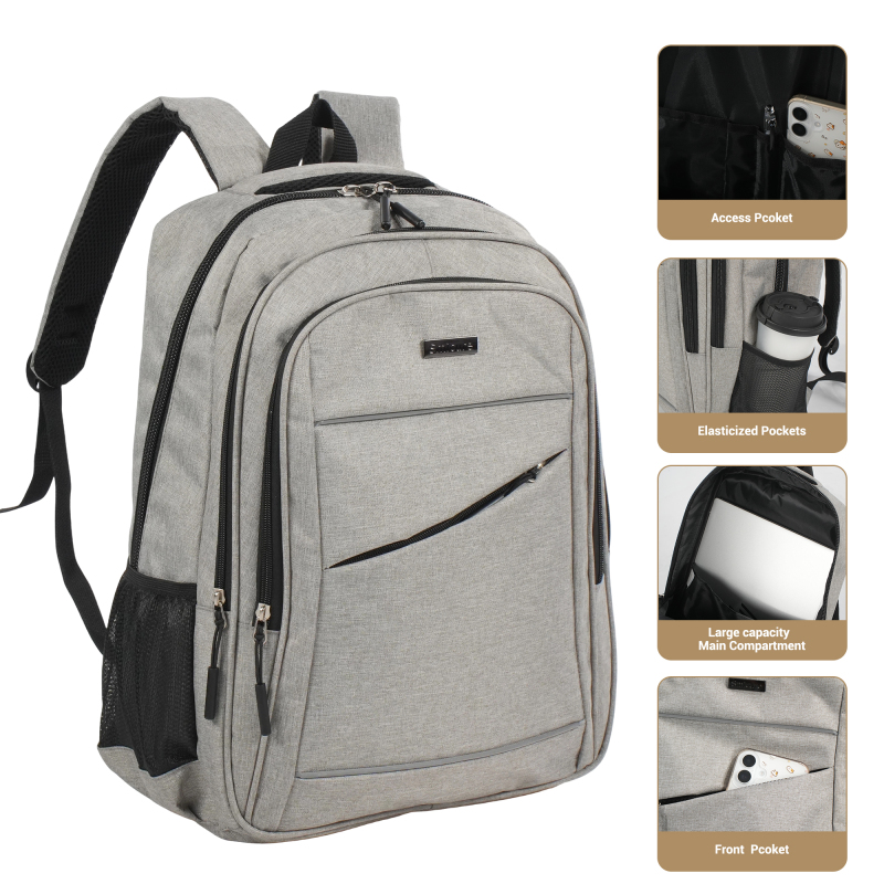 Travel carry on Backpack Business slim Sturdy Laptops Backpack, College School Computer Bag Gift for Men & Women Fits 15 Inch Notebook.Gray