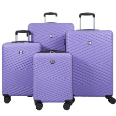 luggage 4-piece ABS lightweight suitcase with rotating wheels, 24 inch and 28 inch with TSA lock, (16/20/24/28) Light Purple