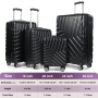 NiceTravel 4-Piece Hardside Luggage Set,Lightweight suitcase with TSA Locks & Double Spinner Wheels, Black