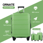 Travelhouse 3 Piece Hardshell Luggage Set Hardside Lightweight Suitcase with Lock Spinner Wheels and 2 Packing Cubes.(Green)
